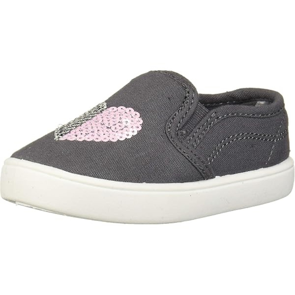 Carter’s Toddler Girls Casual Slip-On Shoes | Size 9 | Sequined Heart Design